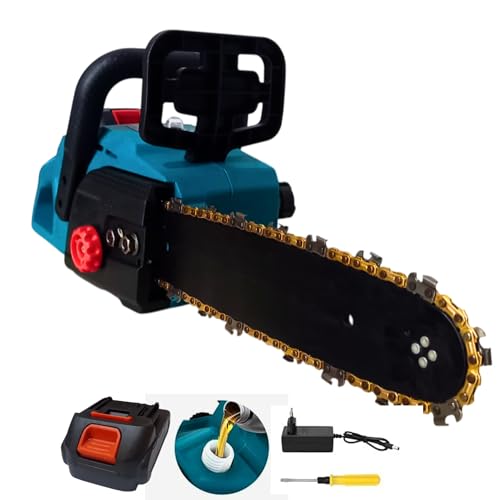 Motosega a Batteria Brushless 48V 6.0Ah - Barra 300mm, Velocità Catena 8m/s, Elettromotosega Leggera (3KG) con Kit Montaggio e Serbatoio Olio 120ml