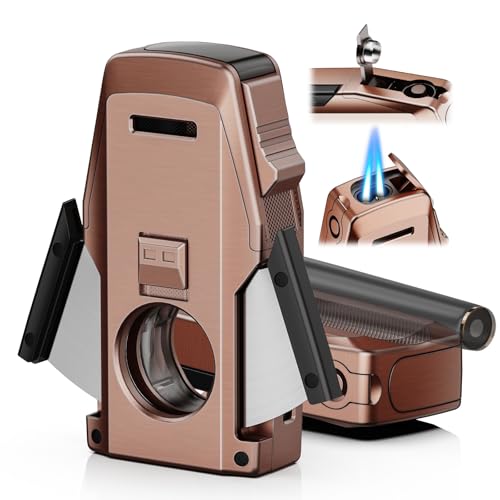 Encendedor soplete con soporte llama dual ajustable miniatura 1