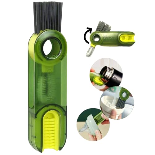 Image of 3 in 1 Cup Lid Cleaning Brush Set Multifunctional Bottle Brush Cleaner Tiny Bottle Cup Lid Brush Straw Cleaner Tools Mini Silicone Bottle Cup-Holder Cleaner