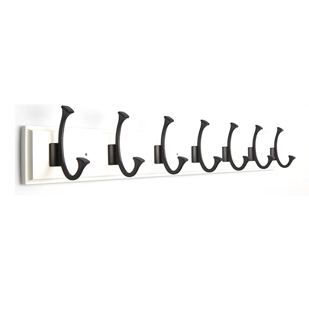 Solid Wood Coat Rack Wall Mount, Wood Coat Hooks Hanger Wall Mounted 7hook