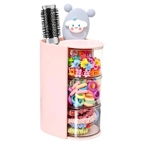 3-Layer Pink Hair Accessory Caddy