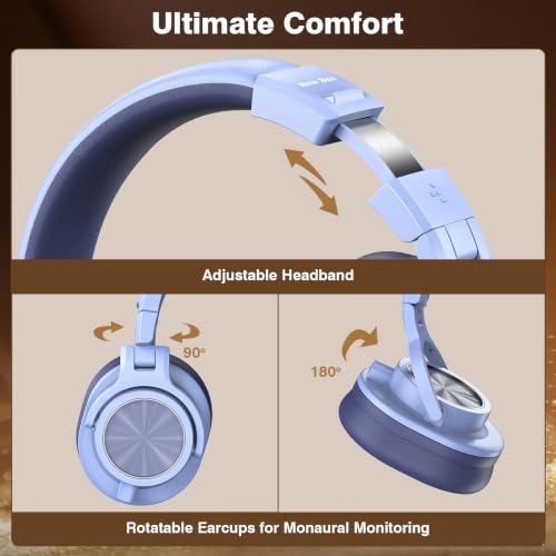 Image of New Bee Wired Over Ear Headphones, Studio Headphones with 50mm Drivers and 6.35mm & 3.5mm Jack DJ Headphones for Studio Monitor & Mixing DJ Guitar AMP Podcast Piano Keyboard