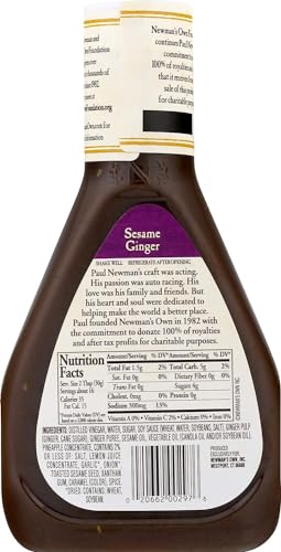 Sesame Ginger Salad Dressing, 16 oz Bottle, Pack of 6, Bundled With V2U Utensil Set - Thumbnail 3
