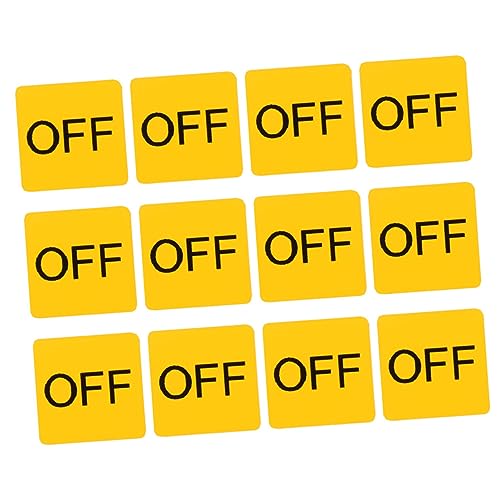 FUNOMOCYA 12Sheets Caution Device Stickers Off Stickers for Easy Identification for Switches Nurseries and Playrooms