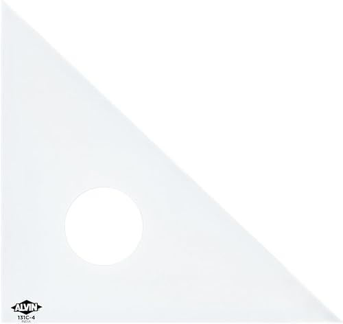 ALVIN - Regla de triángulo acrílico profesional transparente de 4 pulgadas 4590 grados herramienta multiusos para dibujo diseño y arquitectura ideal