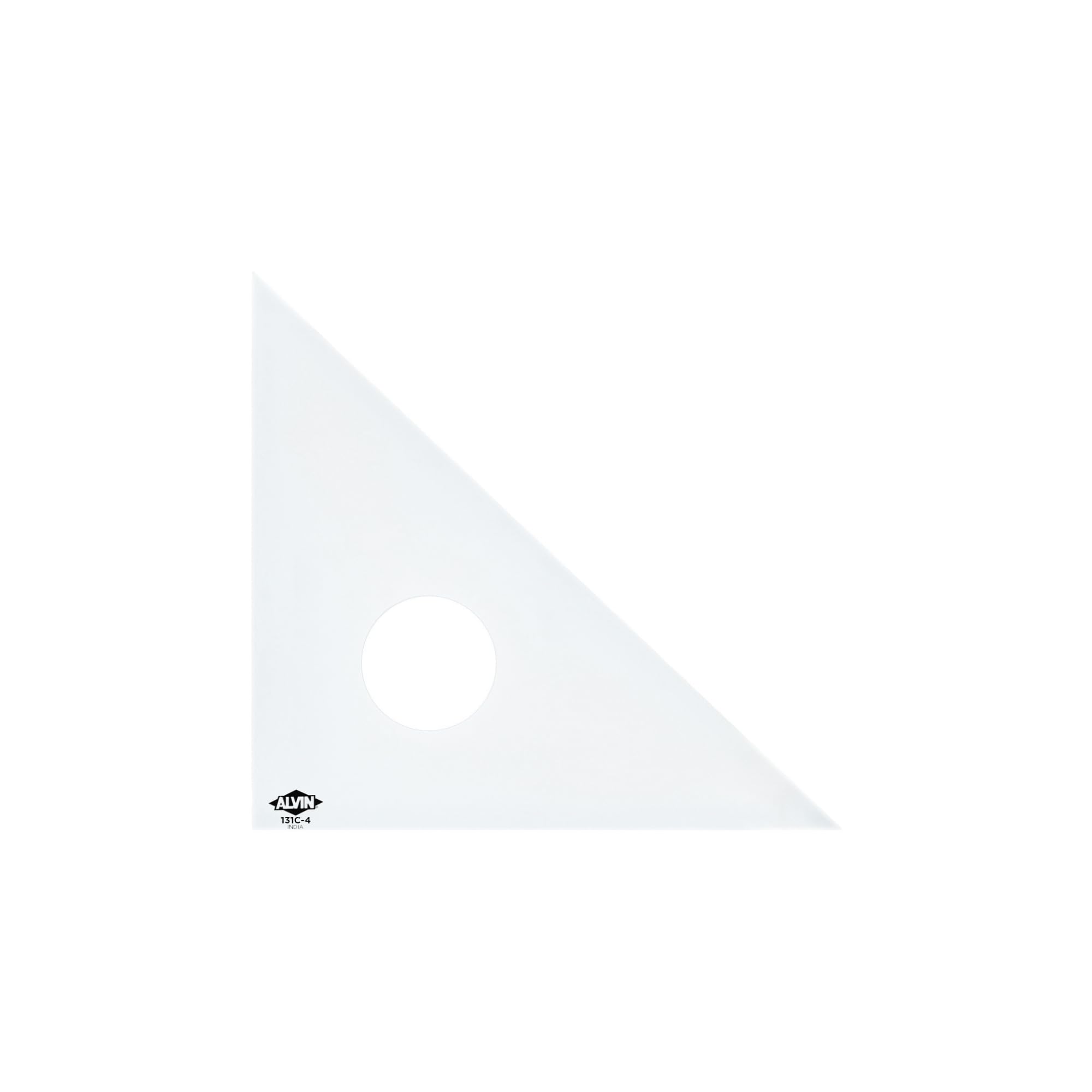 ALVIN Drafting Triangle, Clear Acrylic, 45/90 Degrees, 4 in, 131C-4