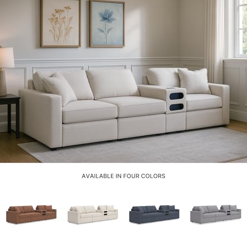 Image of Signature Design by Ashley Modmax Modular Sectional with Console, Oyster