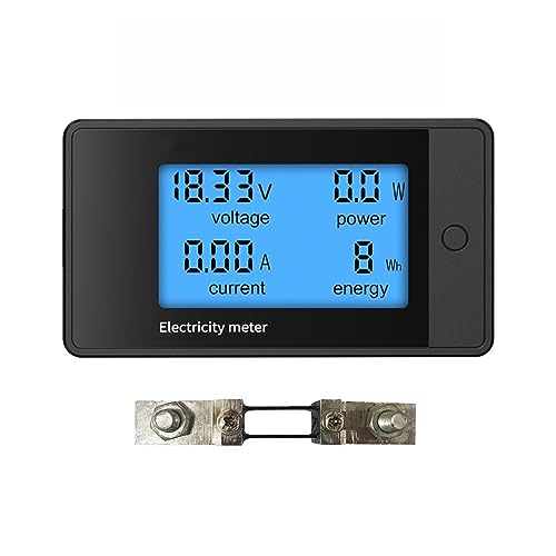 Wattmètre Compteur de Puissance LCD Écran Bleu pour Mesurer Courant Continu 200A
