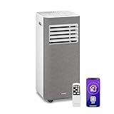 Klarstein AireLux Condizionatore Portatile - 9.000 BTU, Fino a 33 m², Controllo App & Vocale, 3-in-1 Raffreddamento, Deumidificatore & Ventilatore, Classe A, Kit Finestra Incluso, Grigio