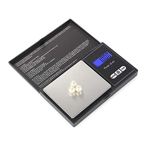 Precision Pocket Scale 500g x 0.01g, LCD Display Gram Scale Small Food/Jewelry Scale Ounces/Grains Scale with Backlit LCD, Great for Travel