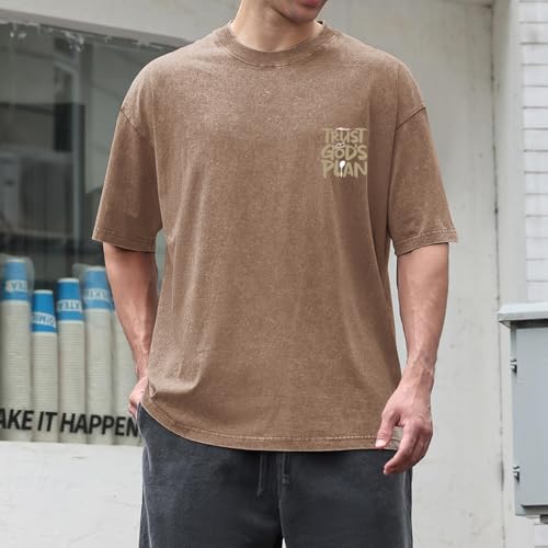 Image of BINTEHGS God Christian T Shirts for Men Jesus Faith Shirt Acid Wash Oversized Tees Bible Verse Graphic Vintage Tshirt