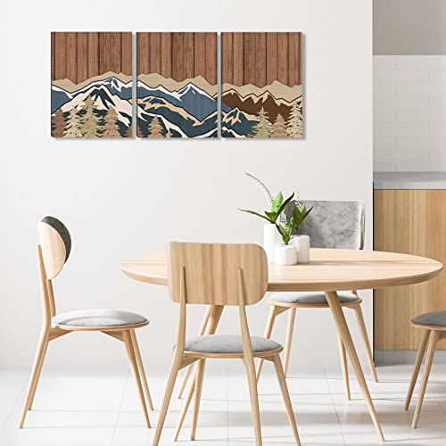 Bincue Framed Mountain Canvas Wall Art Mountain Picture Paintings Artwork 3 Pieces For Living Room Bedroom Office Decor 12"X16" Inch #TOP1