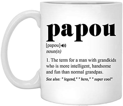 Averaze Papou Definition Coffee Mug - Papou Defined Cup - Funny Birthday Gift Ideas For Cool Greek Grandpa Fathers Day Present Fathers Grandfather 11oz, White (5DBFAAPJ9F-11oz)