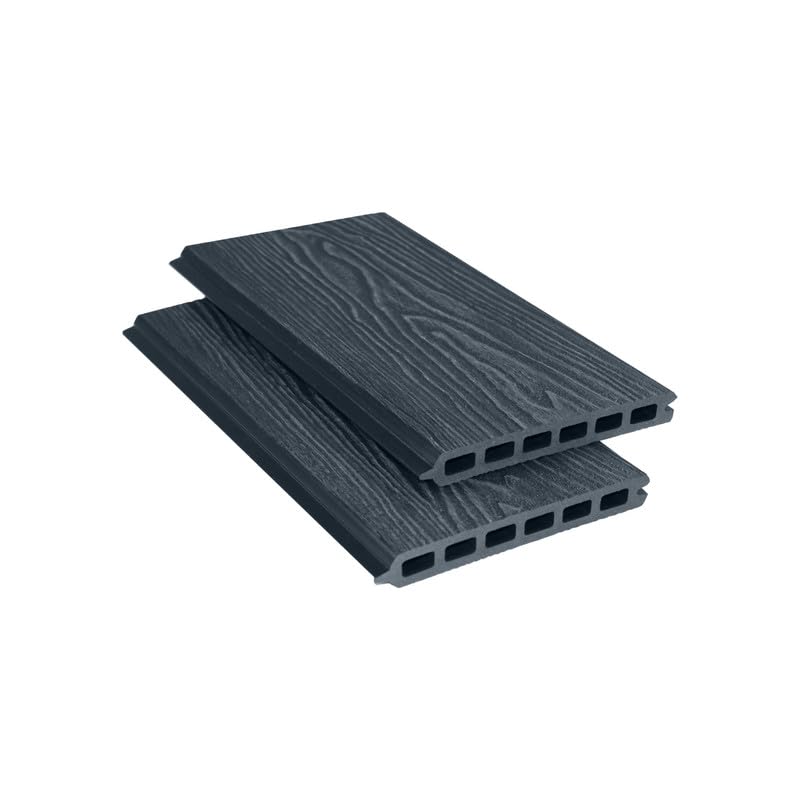 Tuda Grass 1.8m WPC Composite Tongue & Groove Woodgrain Fencing Boards Garden - Grey — image 1