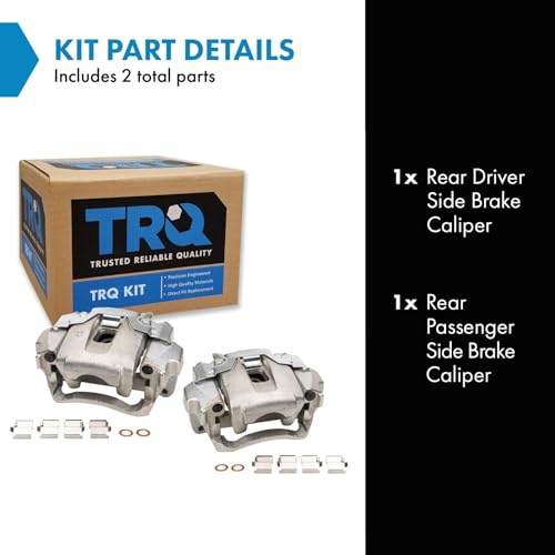 Image of TRQ Rear Brake Caliper Set Zinc Coated Brackets Compatible with 2008-2011 Lexus LX570 2013-2015 LX570 2008-2011 Toyota Land Cruiser 2013-2015 Land Cruiser