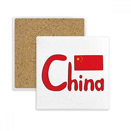 Coaster drapeau chinois en pierre cadeau idéal et utile pour amateurs de thé