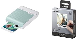 Canon SELPHY SQUARE QX10, mintgrün inkl XS-20L Original Farbband/Papierset, 20 Blatt