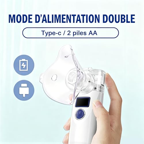 Lvozize Nebuliseur Portable, Inhalateur Électrique USB-C avec Écran Numérique Nébuliseur pour Adultes et Enfants, Aérosol Autonettoyant pour Maison et Voyage – vue 5