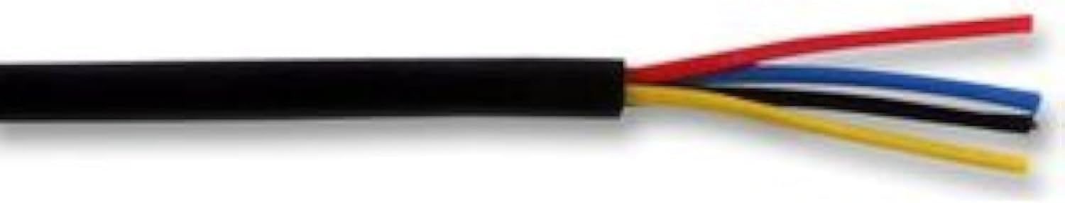 Aptii Alarm Cable Black 4 Core Burglar Security System Wire Per 5 metres 5m