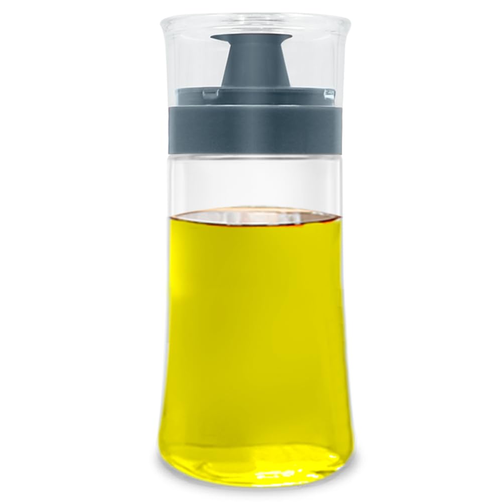 Leak-proof Oil Dispenser Bottle with Pourer, 180ml/6oz Glass Olive Oil and Vinegar Cruet, Well Sealed for Outdoor Camping Picnic Kitchen, Blue — image 1