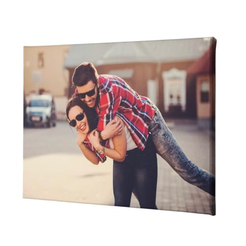 Genérico Lienzo Personalizado con Foto y Texto Cuadro Impresión Sobre Lienzo con Bastidor Madera (60 x 40)