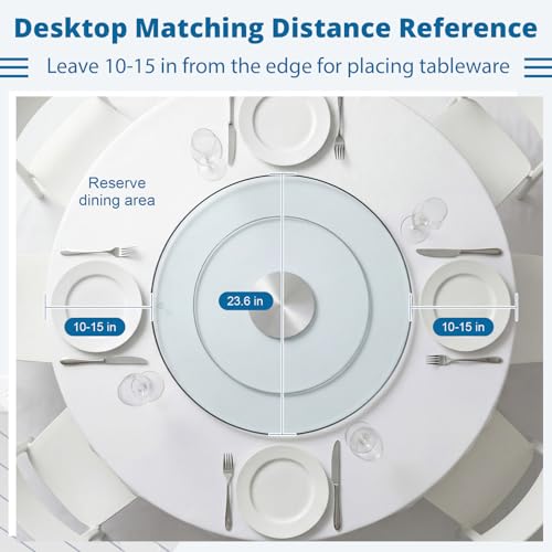 Geetery 23.6in Double-Layer Tempered Glass Lazy Susan Turntable by Geetery - Used condition - Image 7