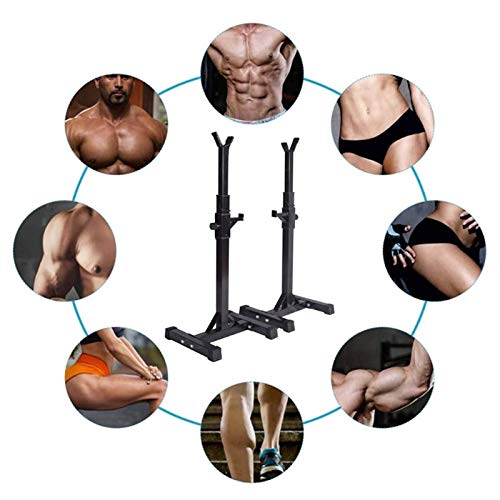 Rack Squat Réglable (105-160 cm), Multifonction Haltère Rack, Repose Barre Musculation Support, Charge Max. 200 kg (Noir)