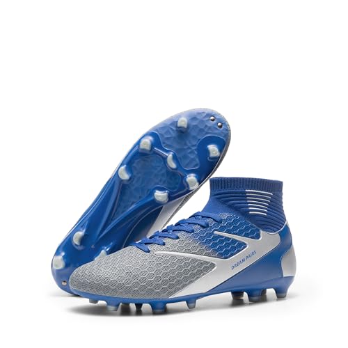 DREAM PAIRS Men's High Top Soccer Cleats Size 8.5 Blue/Grey