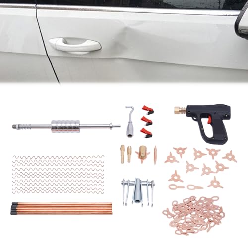 ZHISHUAI- 86PCS Dent Puller Welder Kit,Car Spot Stud Dent Welder Kit,Car Body Spot Repair Device Stud Welding Hammer Gun Set