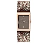 Seksy Rocks Ladies' Swarovski Crystal Set Strap Watch (One Size, Brwon/Gold)