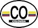 Colombia Oval Glossly Flag Decal, Waterproof UV Coated Laminated Reflective Vinyl Sticker Pegatina, 3.5" x 4.75"