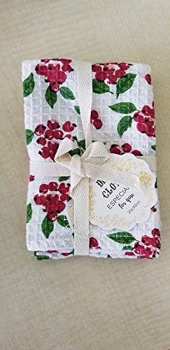 レップ(Rep) ふきん ブルーベリー ディッシュクロス 2枚入り レッド 30x30cm 綿100%使用 ギフト プレゼント 贈り物 誕生日 おしゃれ かわいい ワッフル生地 440018