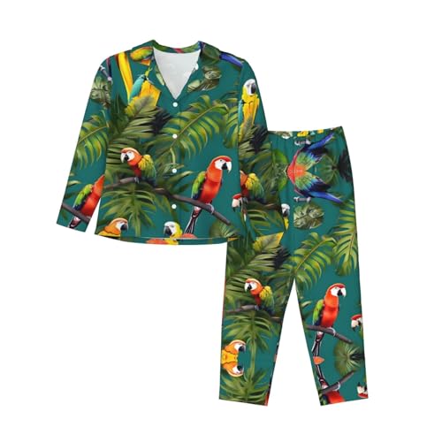 Ensemble pyjama 2 pièces pour s'évader dans un rêve tropical coloré