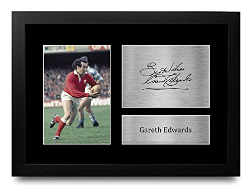 Photo autographe Gareth Edwards encadrée A4 fini les murs vides de rugby