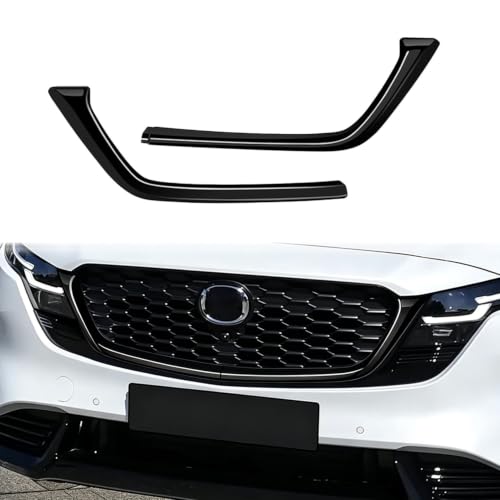 Image of HIGH FLYING for Mazda CX-30 CX30 2019 2020 2021 Exterior Accessories Car Front Grille Inserts Cover Molding Plastic 2pcs (CX-5 2026+ Glossy Black)