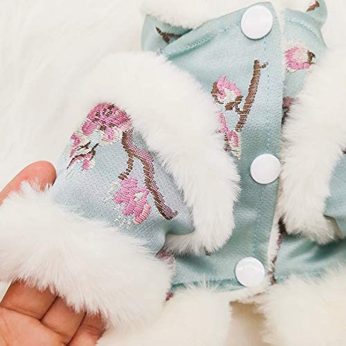 Hotumn Dog Clothes Traditional Chinese Style Dog Costume Plum Blossom Pattern Dog Dress Winter Coat For Small Medium Dogs Cats #TOP4