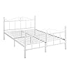 DORAFAIR Metalen bedframe met lattenbodem, tweepersoonsbed voor kinderkamer, logeerkamer, slaapkamer, wit, 140 x 190 cm