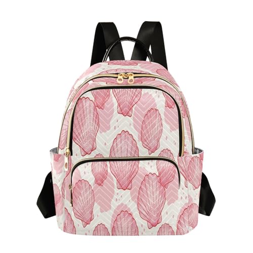 Mini sac à dos matelassé Seashell pour femme - Petit sac décontracté léger de 26x13x32cm Moderne