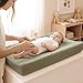 Konssy Waterproof Muslin Changing Pad Cover 2 Pack, Quilted Cotton Fitted Diaper Chang Table Cover, Soft Changing Pad Sheets for Girls Boys (Fog Green,Cream)