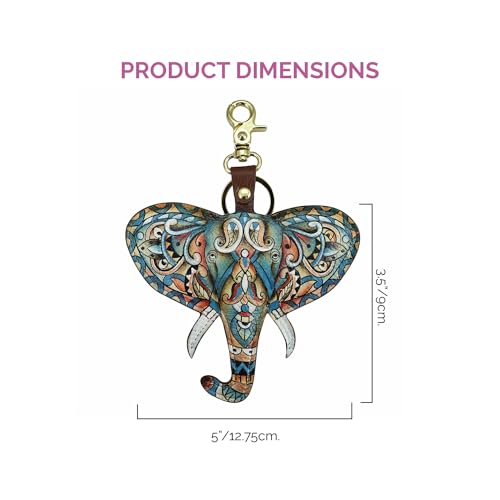 Image of Anuschka Women's Leather Key Charm - Hand-Painted Genuine Leather Charm with Keyring for Easy Attachment - K00