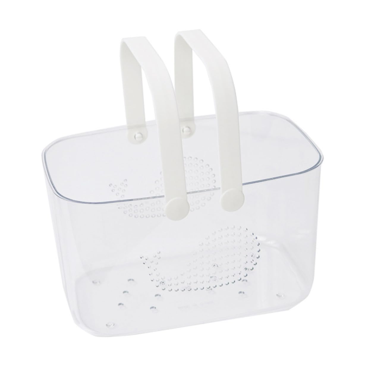 Panier de toilette transparent blanc haut de gamme pour organisation épurée