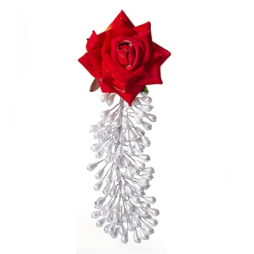 Flor para peinar el cabello rosa roja evita peinados sosos en eventos