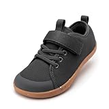 Rihero Kids Shoes Boys Girls Wide Toe Barefoot Shoes Comfortable Walking Tennis Grey Sneakers for Toddler Little/Big Kids Size 2