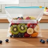 15/20 Pcs Reusable Food Storage Bags-Leakproof Zipper Freezer Bags,Seal Storage Bag for Kitchen Travel,Dishwasher Safe
