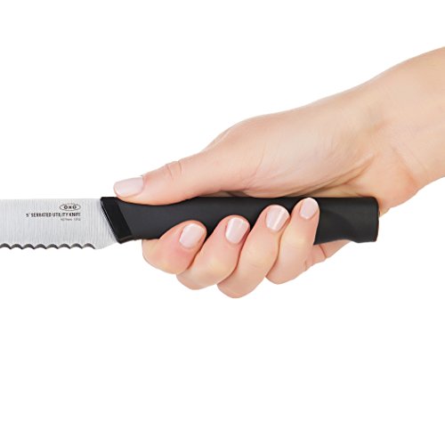 Oxo 22181V2MLNYK Good Grips 5-In Serrated Utility Knife,Silver/Black thumb #1