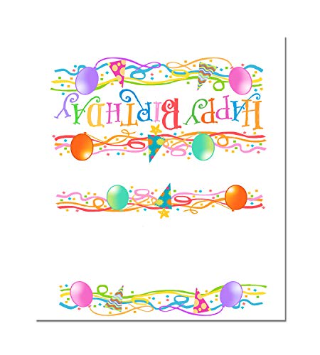 Stonehouse Collection Birthday Table Tent Place Cards - 25 Happy Birthday Guest Seating Name Cards - Party Table Tents - Name Cards (Balloons & Confetti)