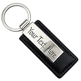 good goods Personalized Engraved Leather Keychain Custom Message Names Keychain Gift for Men Women Boyfriend Keyring (Black)