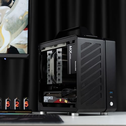 Image of Mechanic Master C24 Mini ITX PC Case with Handle | Supports 135mm CPU Air Cooler, SFX Power Supply, 245mm GPU & ITX Motherboard; Ideal for Dorm & Portable Office PC Build
