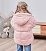 TUONROAD Size 5 Toddler Fleece Coats for Kids Girl Pink Hooded Down Jackets 4-5 Year Old Girl's Winter Padded Puffer Jacket Playwear 4t 5t Child Casual Outwear Windproof Clothing Party Outerwear