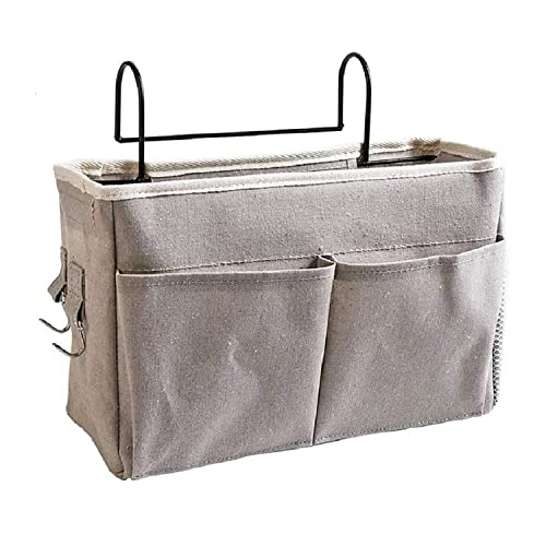 GangGangBAO Bett Organizer, Betttasche mit Drahtrahmen Hängetasche Aufbewahrungstasche (Grau) Cover